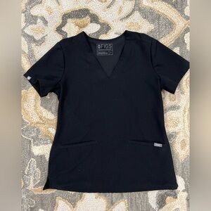 Casma Woman’s Figs Black Scrub Top- Size S